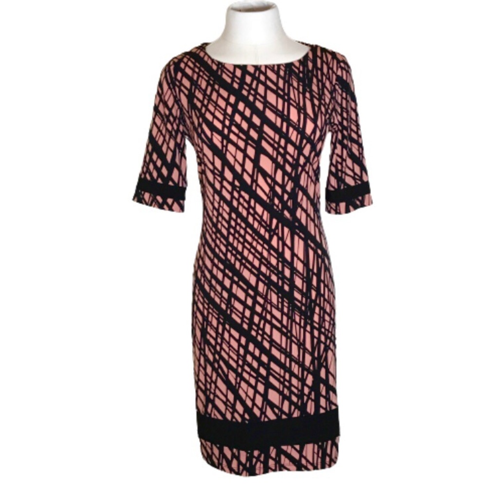 KARIN STEVENS Abstract Print Shift Dress